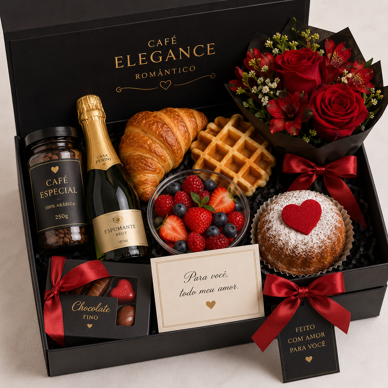 Kit Café da Manhã Romântico Premium | Surpreenda Quem Você Ama – Café Elegance🔥 MAIS VENDIDO