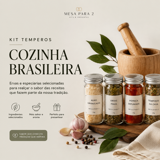 Kit de Temperos Cozinha Brasileira | Ervas e Especiarias Gourmet