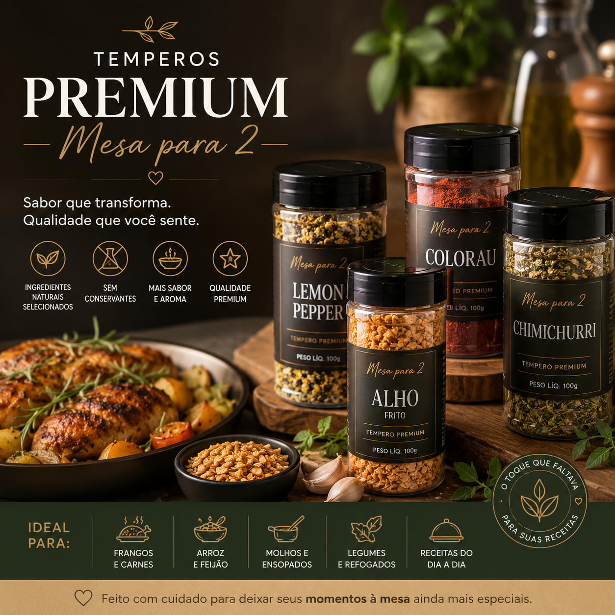 Linha Premium de Temperos