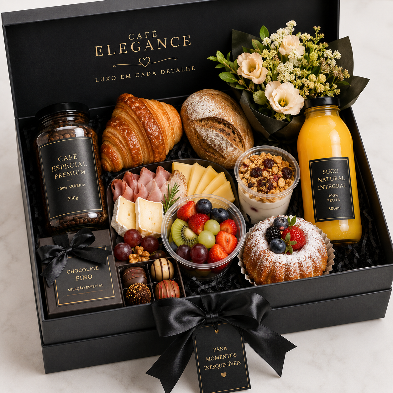 Kit Café da Manhã Luxo Premium | Experiência Sofisticada e Completa – Café Elegance  💎 PREMIUM