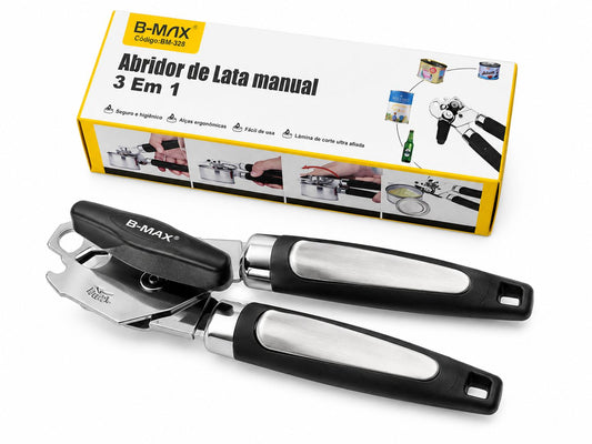 Abridor de Latas 3 em 1 Profissional – Corte Seguro e Sem Esforço