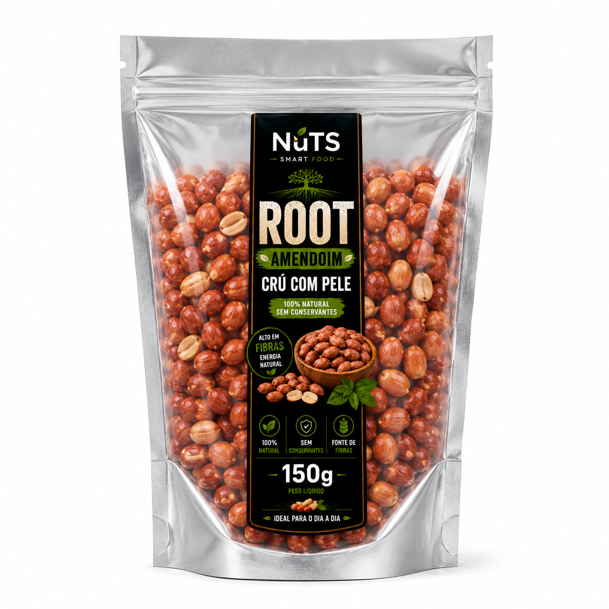 Amendoim Cru com Pele 150g | Natural – NuTS ROOT
