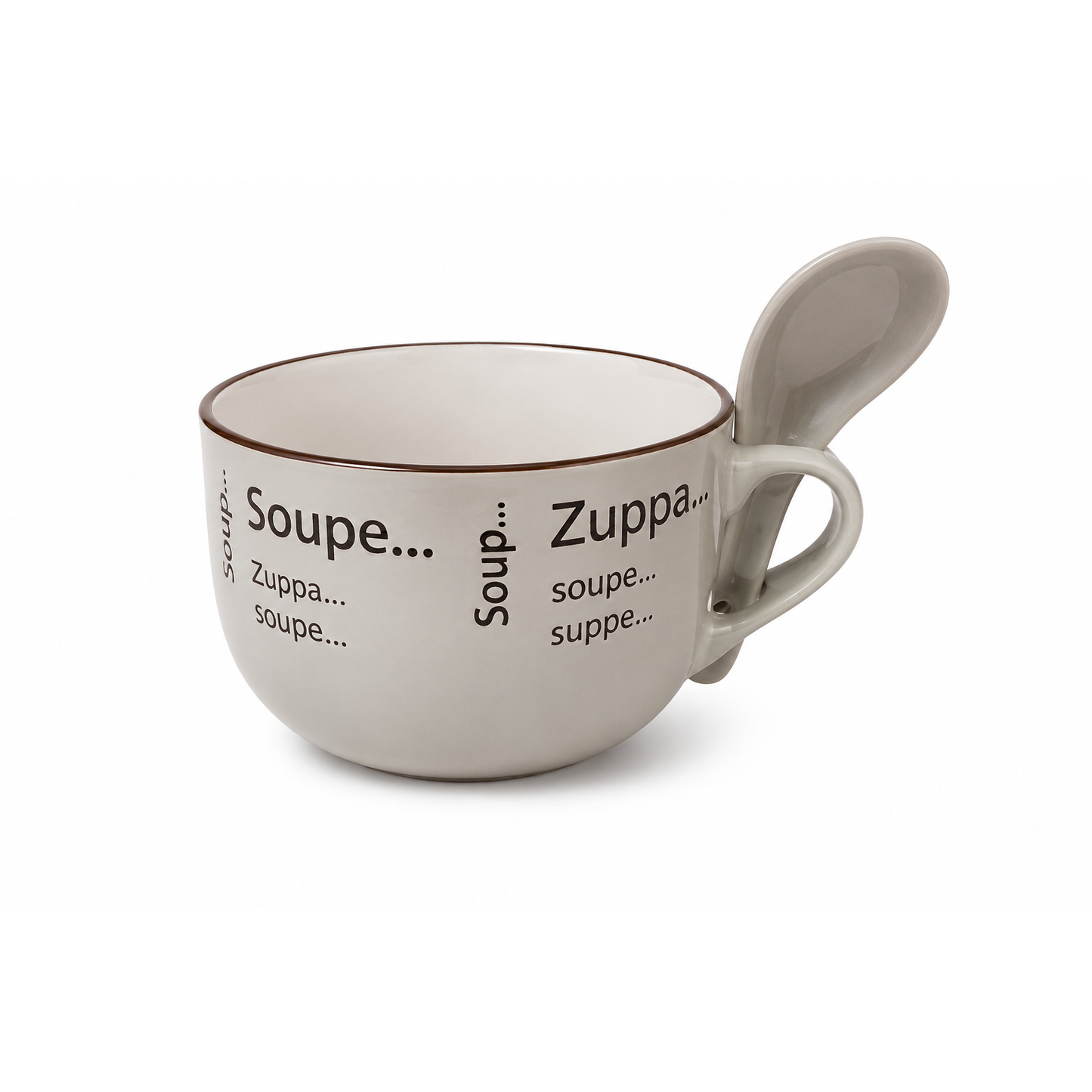 Caneca para Sopa com Colher – 470ml | Linha Comfort Kitchen