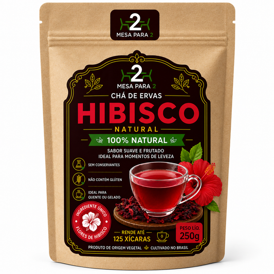 Chá de Hibisco 100% Natural | Sabor Frutado e Refrescante | 250g