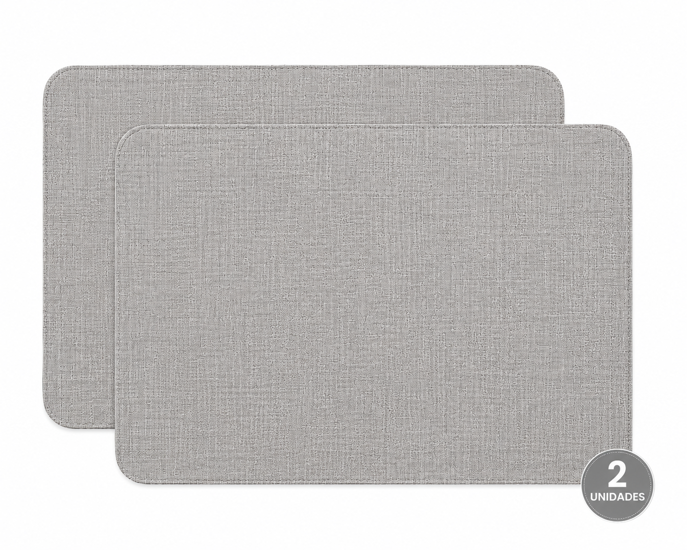 Jogo Americano Premium Cinza – Kit Completo para 2 Pessoas