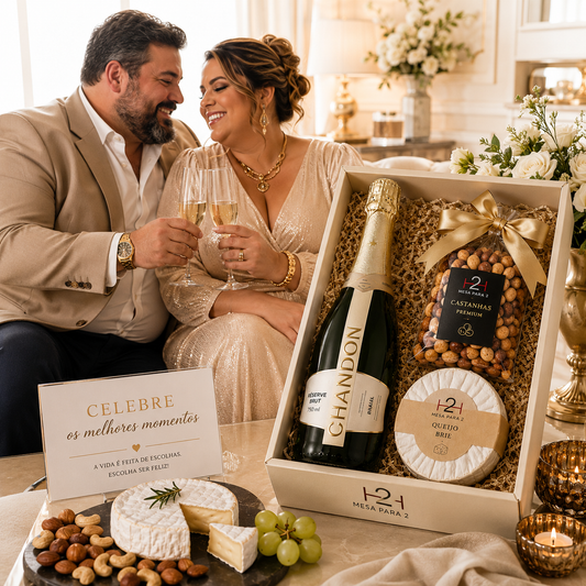 Kit Celebração Chandon com Espumante Chandon Réserve Brut, Queijo Brie e Castanhas Premium