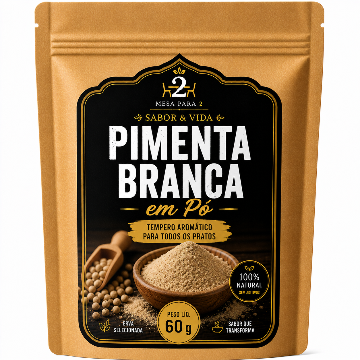 Pimenta Branca em Pó 60 g
