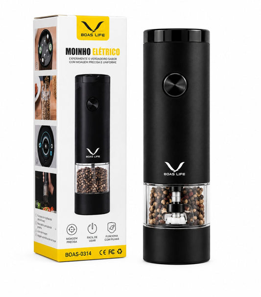 Moedor Elétrico Premium de Pimenta e Temperos – Moagem Automática com 1 Toque