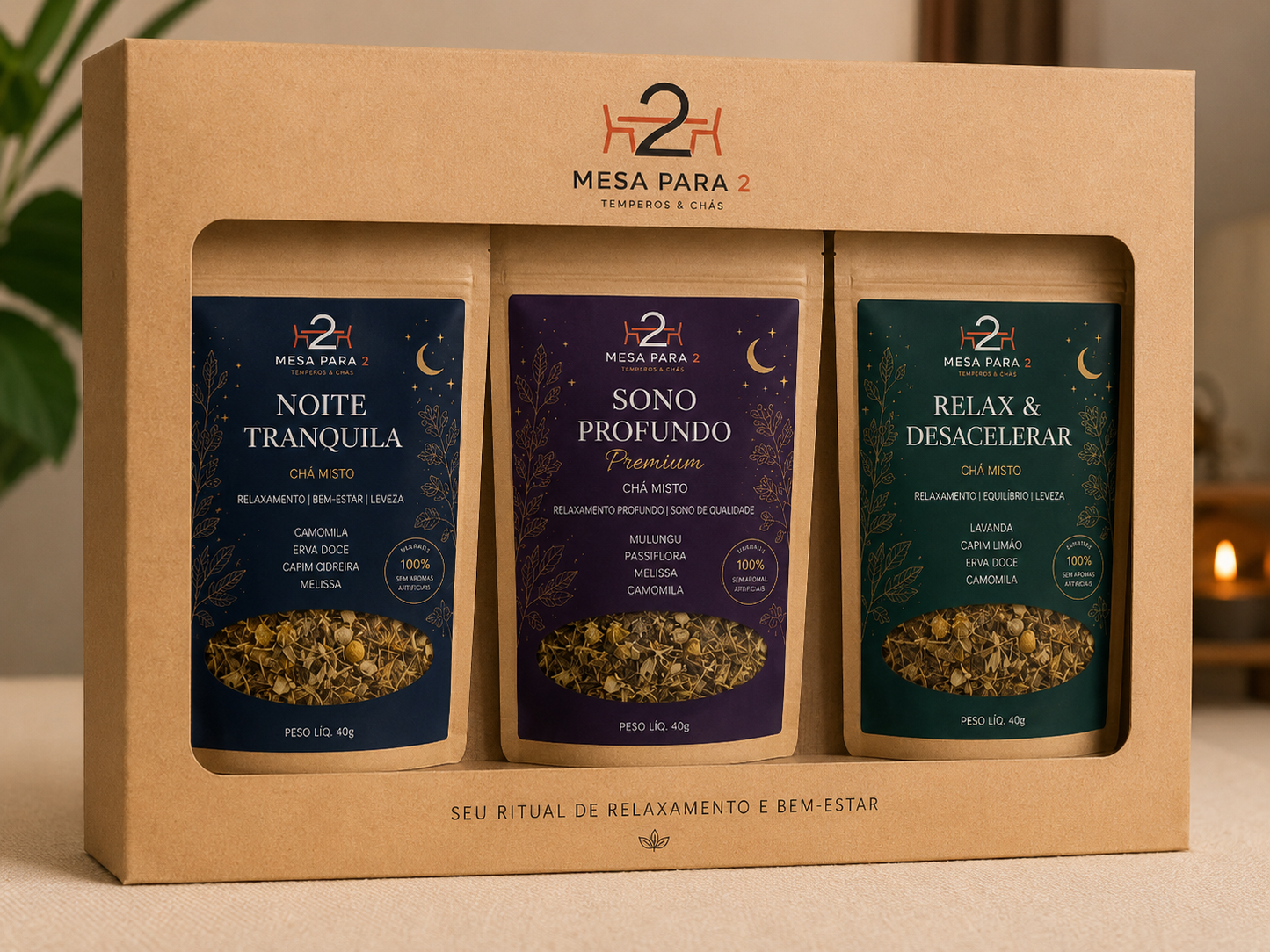 KIT CHÁS RELAXAMENTO – MESA PARA 2