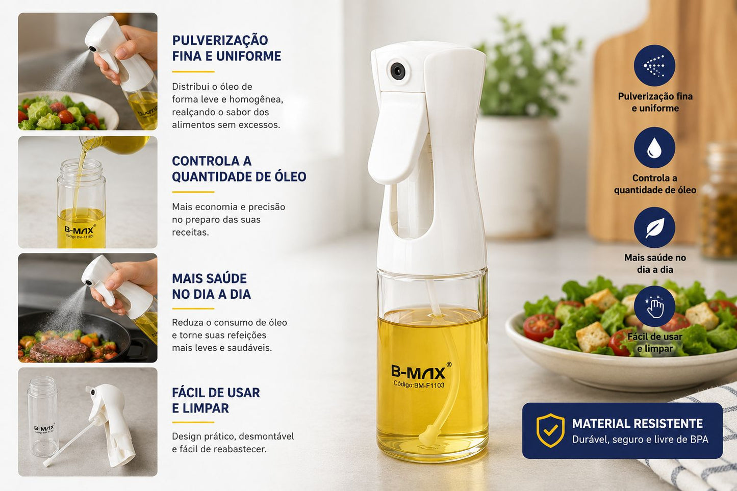 Spray de Óleo Compacto – Borrifador de Cozinha Econômico (220ml)
