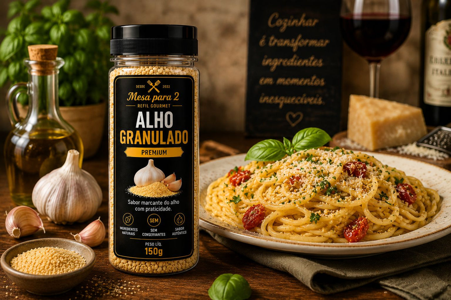 Alho Granulado Premium 150g – Mesa para 2 | Sabor Intenso e Praticidade