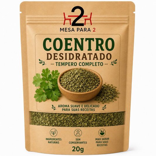 Coentro Desidratado Mesa para 2 – Tempero Natural Aromático 20g