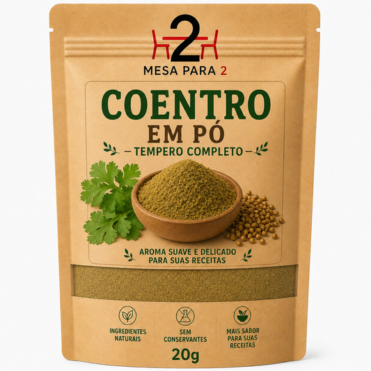 Coentro em Pó Mesa para 2 – Tempero Natural Aromático 20g